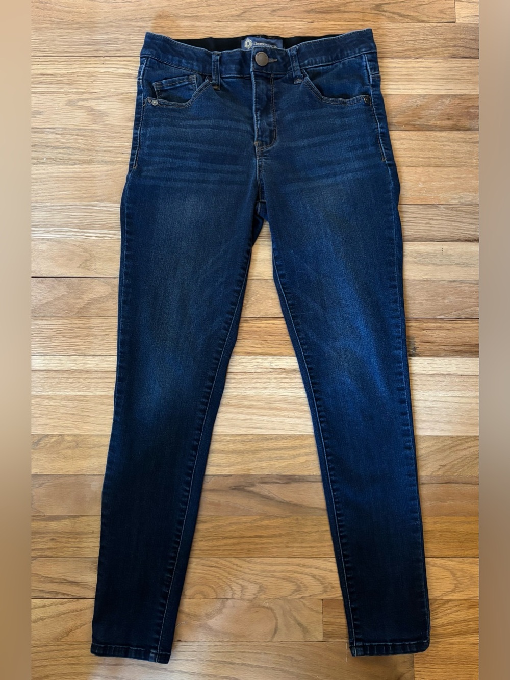 Democracy Women's Dark Blue Skinny Jeans Dark Wash Button Zip 5-Pocket Size 2